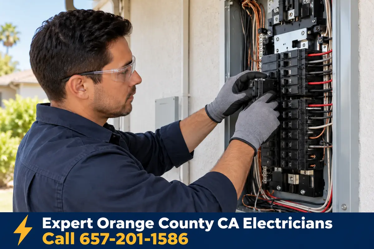Electrician replacing a circuit breaker in a residential panel