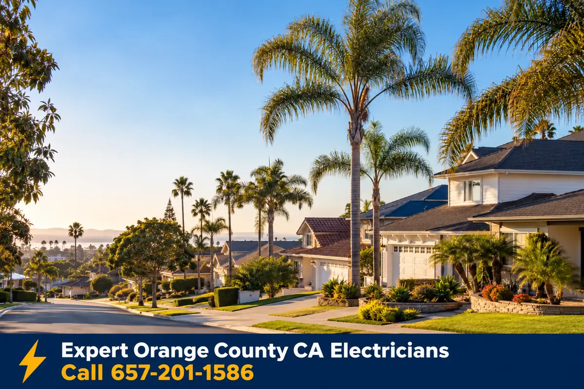 Homes in Costa Mesa, California, served by local licensed electricians