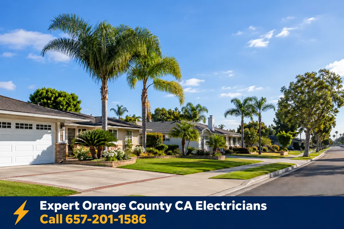 Homes in Fountain Valley, California, served by local licensed electricians