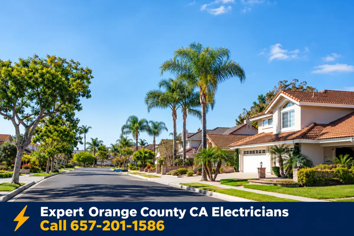 Homes in Fullerton, California, served by local licensed electricians