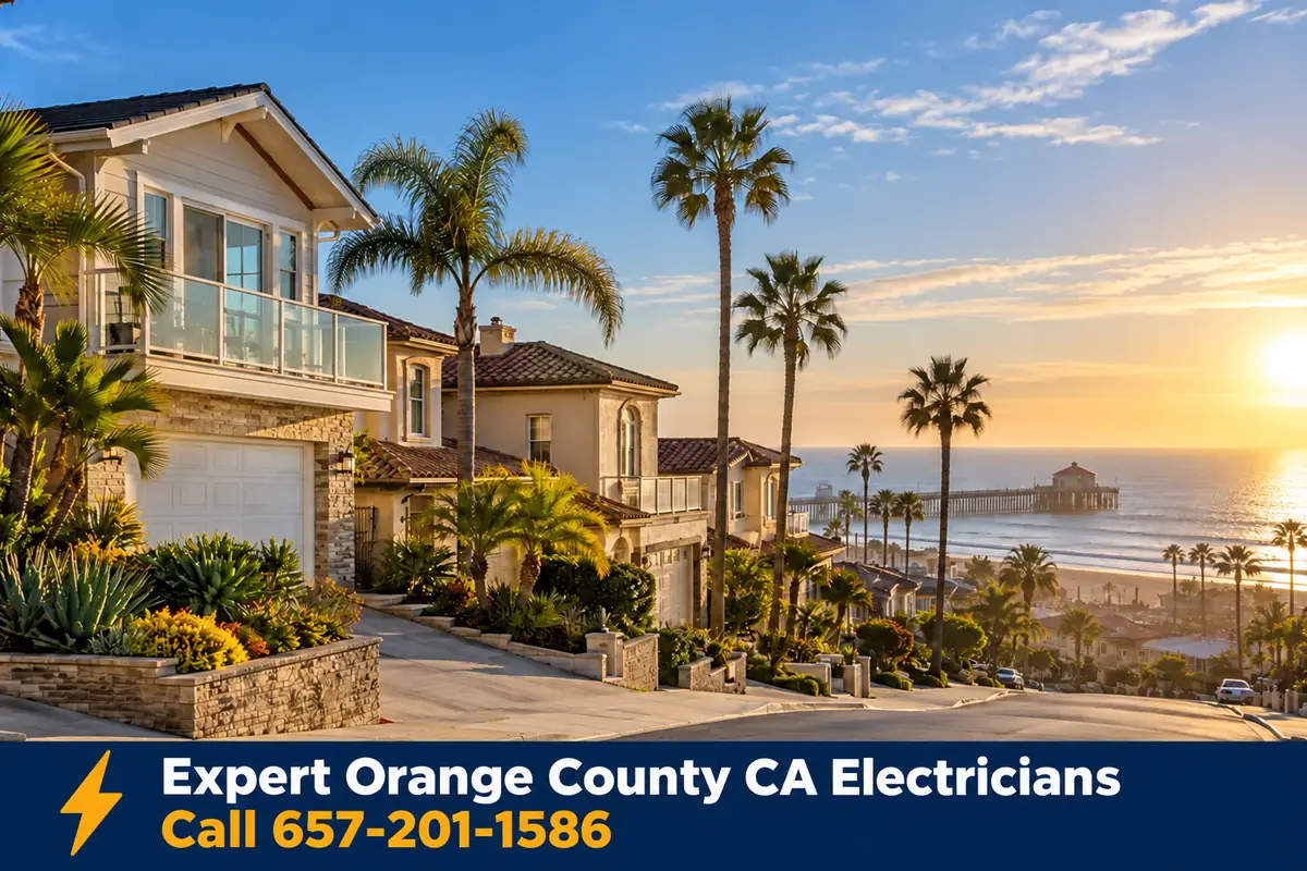 Homes in Huntington Beach, California, served by local licensed electricians