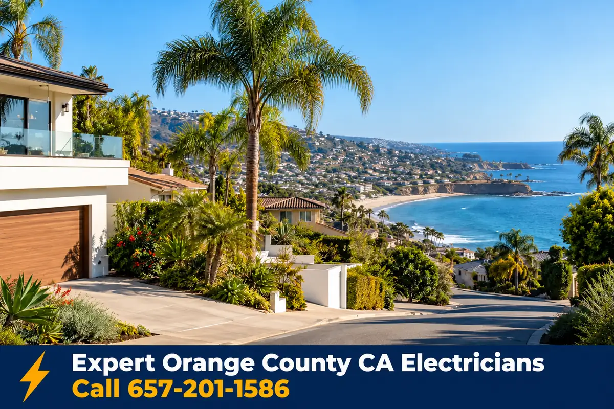 Homes in Laguna Beach, California, served by local licensed electricians