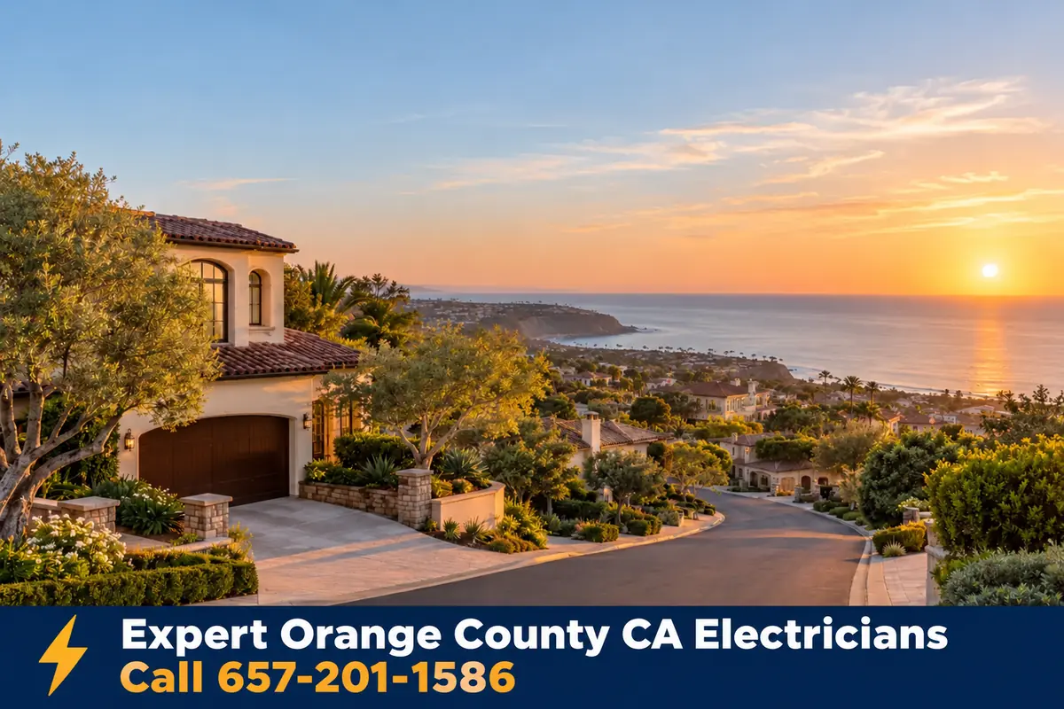 Homes in Newport Coast, California, served by local licensed electricians