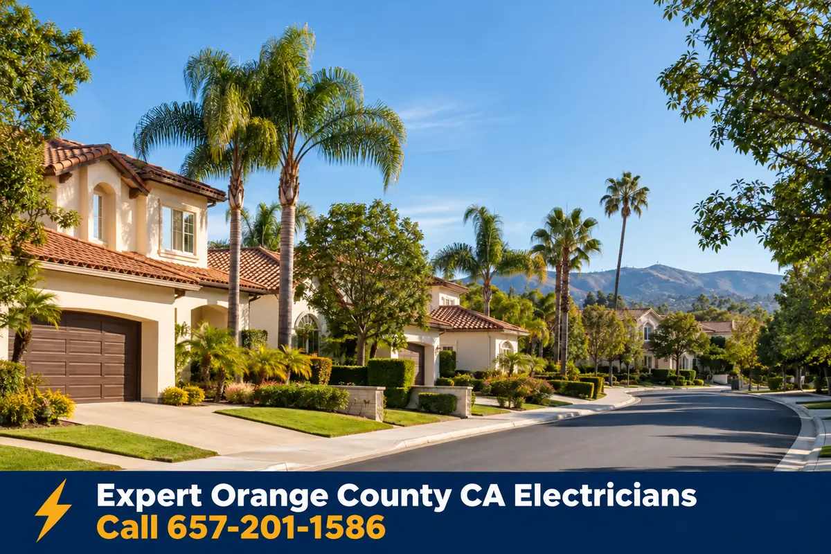 Homes in Orange, California, served by local licensed electricians
