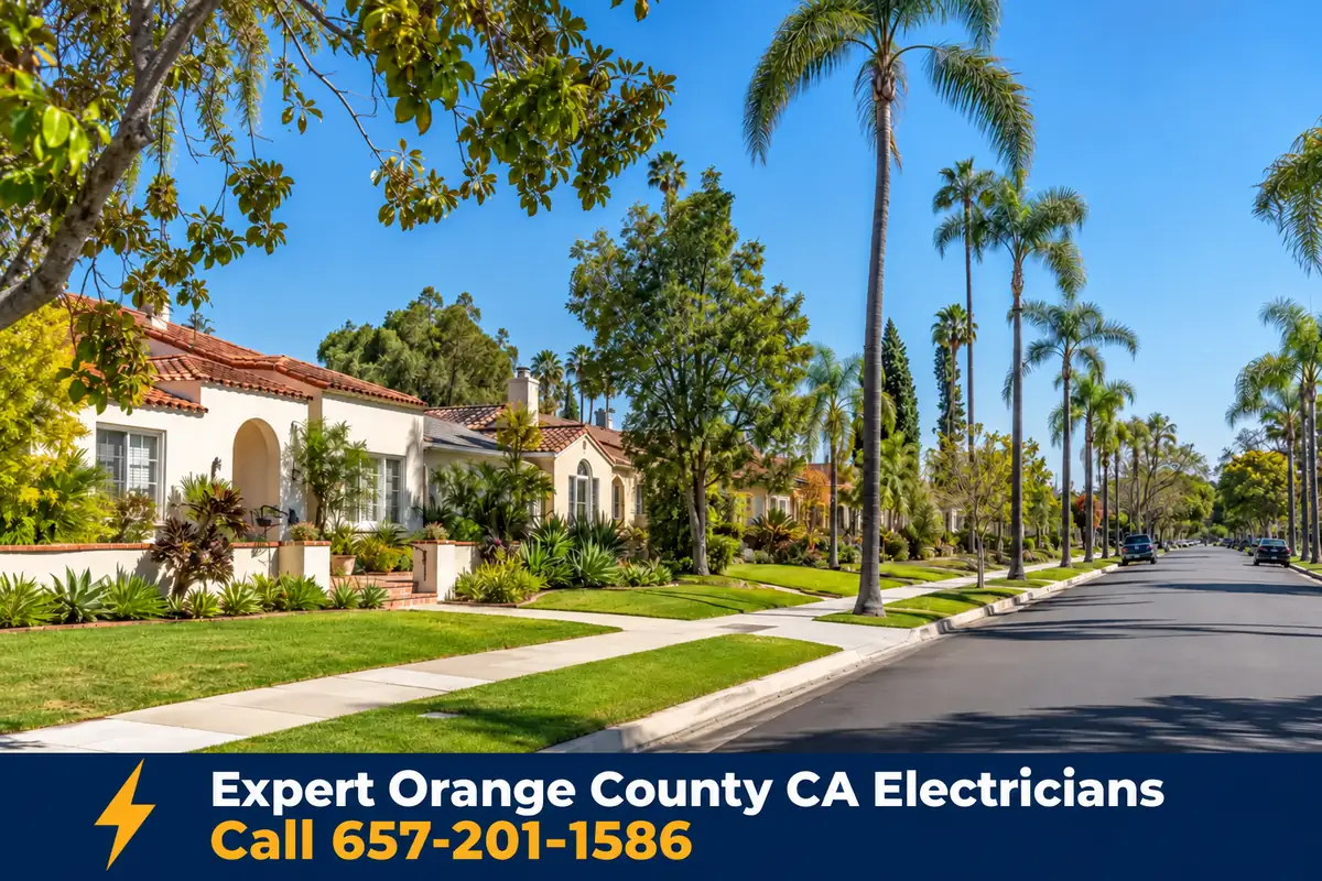 Homes in Santa Ana, California, served by local licensed electricians