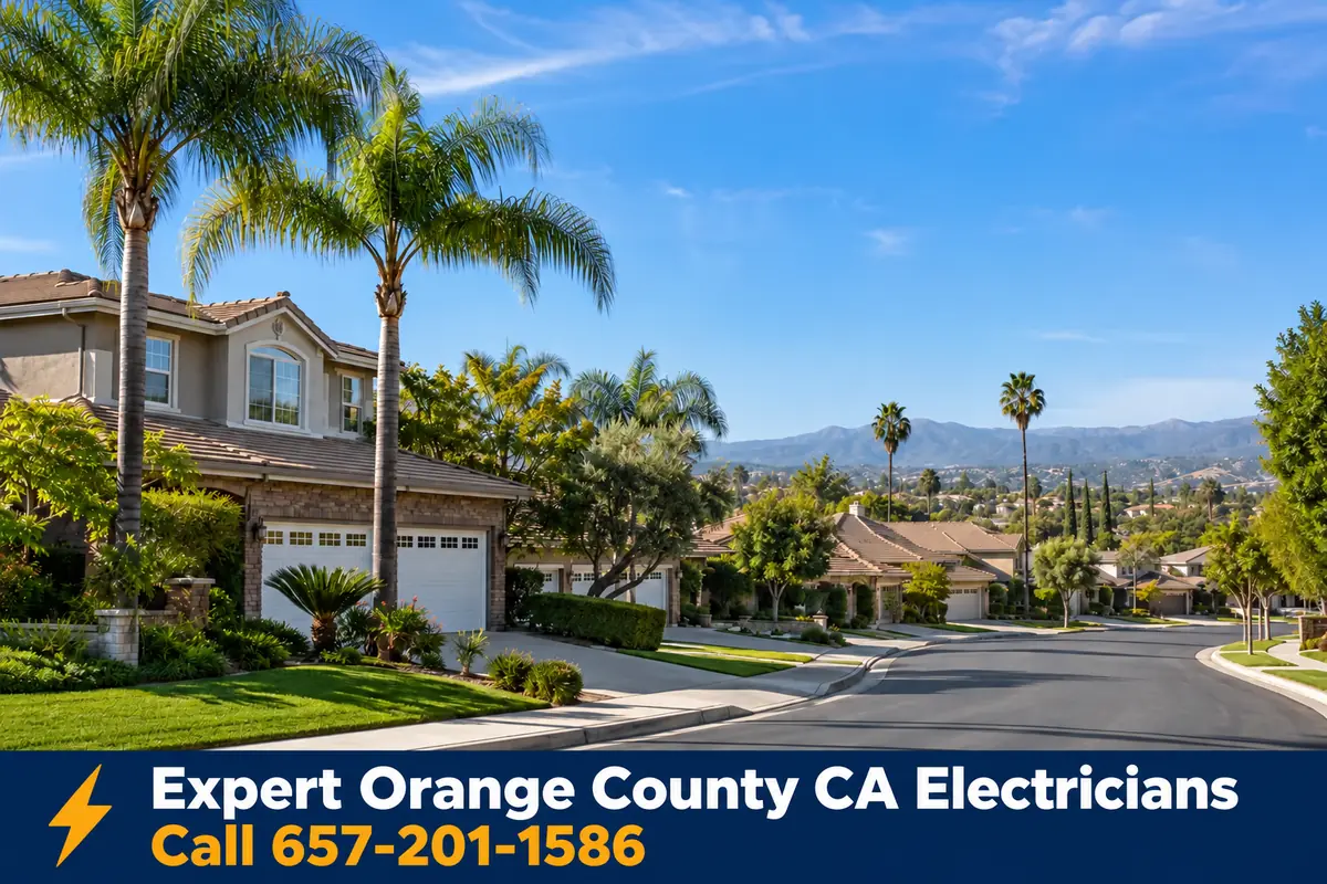 Homes in Tustin, California, served by local licensed electricians